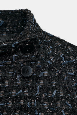 METALLIC THREAD TEXTURED CROSSOVER JACKET - Zara фото 7