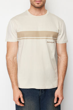 TRENDYOL MAN Tas Regular/Normal Bisiklet Yaka K?sa Kollu Cizgili Bask?l? %100 Pamuklu T-shirt TMNSS24TS00059 - Trendyolmilla фото 12