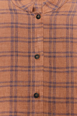 CAMISA LINO CUADROS ZW COLLECTION / Caldero - Zara фото 6