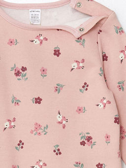 Bisiklet Yaka Uzun Kollu Bask?l? K?z Bebek Pijama ?st - Waikiki фото 3