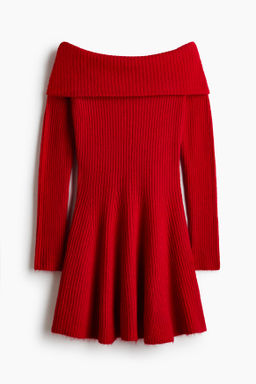 Vestido off-the-shoulder en punto de canal? - H&m фото 2