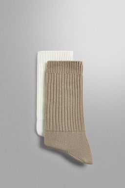 CALCETINES ENTRENAMIENTO PACK 2 / crudo-blanco