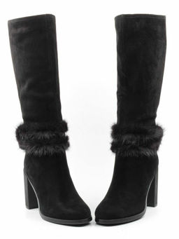 1686-1461MB-1 BLACK Сапоги зимние женские (натуральная замша, натуральный мех (еврозима)) - No name фото 12