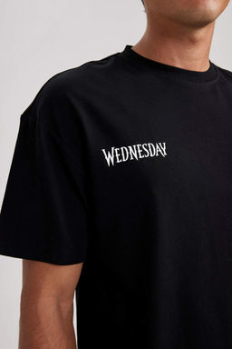 Футболка Wednesday Comfort Fit с круглым вырезом и короткими рукавами из 100 % хлопка - Defacto фото 5