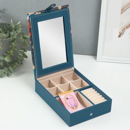 Шкатулка для украшений «Девушка со шпицем», с зеркалом, искусственная кожа, 15×21.5×5.5 см