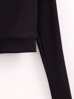 CONTE Укороченный спортивный джемпер в рубчик на молнии LJ 2750 black - Conte elegant фото 10