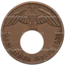 Монета 1 рейхспфенниг 1938 года A Германия