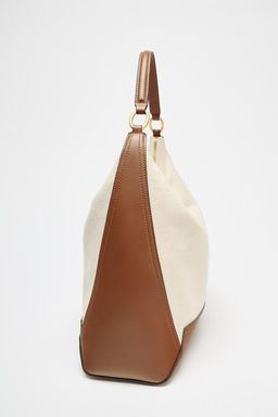 CANVAS SLOUCHY SHOULDER BAG - Zara фото 3