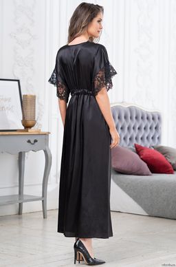 Edita Длинный пеньюар Mia-Amore с широким коротким рукавом и кулисой по линии талии  фото 3