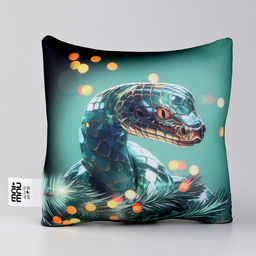 Подушка декоративная антистресс «Змея», зелёная