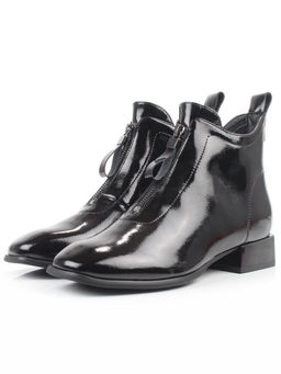 01-M43-17 BLACK Ботинки демисезонные женские (натуральная кожа)