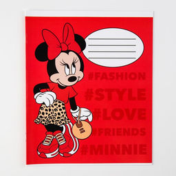 Цена за 20 шт. Тетрадь в клетку 12 листов, 5 видов МИКС, обложка мелованный картон, «Минни Маус»