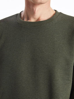 Bisiklet Yaka Uzun Kollu Erkek Sweatshirt