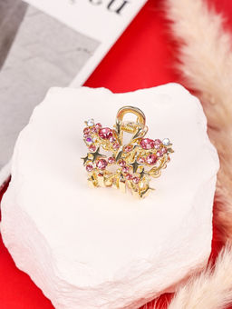 Цена за 6 шт. Крабик для волос «Селена галант», бабочка, 3 см, золото