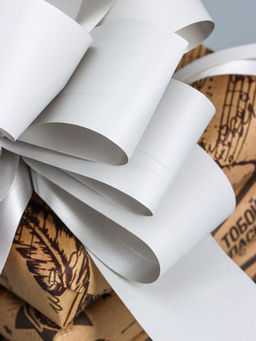 Цена за 20 шт. Подарочный бант - шар №4.5, серебро, для упаковки подарков