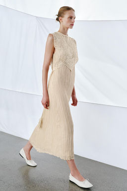 ZW COLLECTION COMBINED DRESS WITH DETACHABLE OVERLAY
