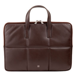 Итальянская кожаная сумка-портфель для ноутбука DuDu серии Togean | кофейно-коричневый