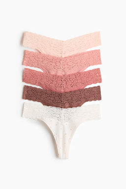 Pack 5 bragas thong de encaje