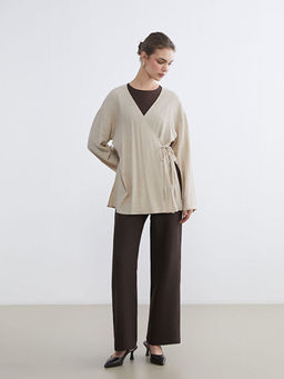 Kruvaze Yaka Dokulu Kad?n Kimono