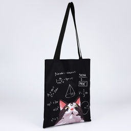 Сумка шопер Котик, 35х0.5х40 см, отд без молнии, без подклада, чёрная