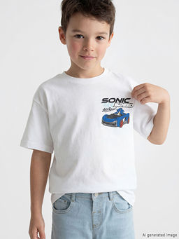 Bisiklet Yaka Sonic Lisansl? Erkek ?ocuk Ti??rt