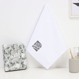 Полотенце махровое Этель. Будь первым, 35?505 см, хлопок 100%, белое