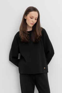 Джемпер Very Neat ЕВТ 3256 из хлопка с полиэстером и спандексом черный