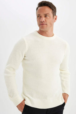 Standart Fit Normal Kesim Bisiklet Yaka Basic Duz Triko Kazak - Defacto фото 3