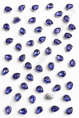Стразы пришивные 8*6 мм "Капелька" (50 шт) SF-7055, синий №9