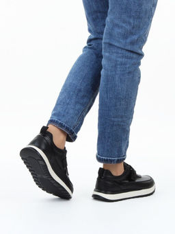 03-A238-1 BLACK Кроссовки женские (натуральная кожа)