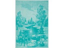 07с-39ЯК 50*70 Полотенце "Зимний лес" цв. изумруд