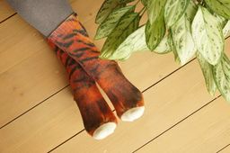 Slim Тонкие шерстяные носки Серия лапы. Тигр