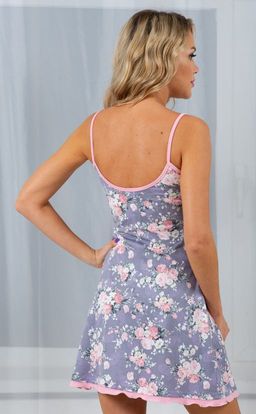 Ночная сорочка Цветы голубые на кофейном - Нежка фото 238