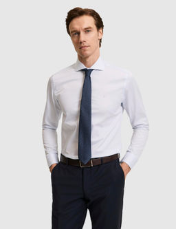 A__k Mavi Slim Fit Pamuk Klasik G_mlek