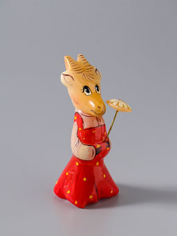 Сувенир «Коза с цветком», 8,5×3,5 см, селенит