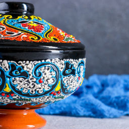 Сахарница узбекская Риштанская Керамика «Самарканд», 300 мл, МИКС