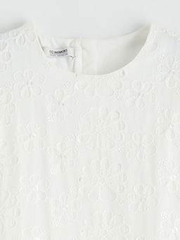 Bisiklet Yaka Fisto Detayl? K?z ?ocuk Elbise