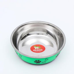 Миска округлая с нескользящим основанием и принтом, 450 мл, зелёная - Пижон фото 2