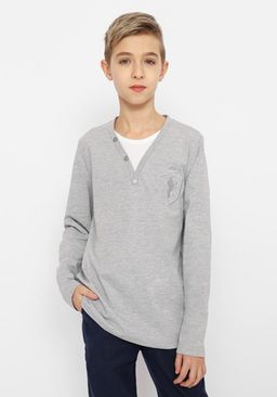 CWJB 63619-11/ Джемпер для мальчика/ Серый меланж/