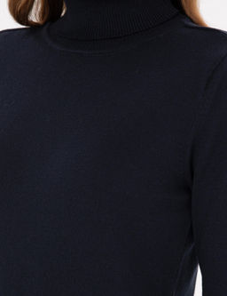 Lacivert Slim Fit Basic Kazak