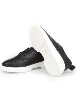 03-PDXL140-2 BLACK Полуботинки спортивные женские (натуральная кожа)