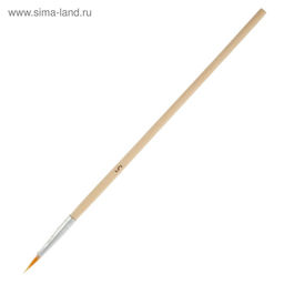 Кисти для рисования, синтетика, 10 штук: № 1, 2, 3, 4, 5, 6, 7, 8, 9, 10, круглые, деревянная ручка, международный размер