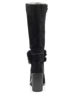 02-1686-1461MB-1 BLACK Сапоги женские (натуральная замша, натуральный мех (еврозима)) - Фабричный китай фото 11