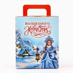 Коробка подарочная новогодняя складная с 3D эффектом С новым годом, 18?15?7.5 см