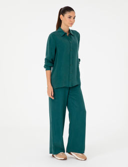 Рубашка Pierre Cardin Comfort Fit темно-зеленая с длинным рукавом