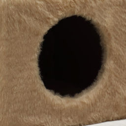 Домик для кошек с когтеточкой, с двумя полками, джут, 37×37×111 см, бежевый