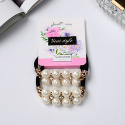 Цена за 3 шт. Резинки для волос «Тайна морей», набор 2 шт., жемчуг