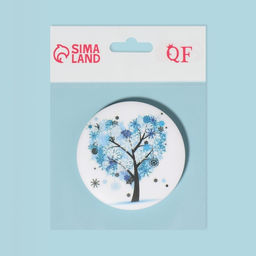 Цена за 3 шт. Зеркало складное «Деревья», d=7.5 см, с увеличением х2, голубой/красный