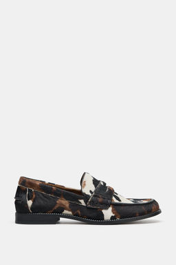 ANIMAL PRINT LEATHER LOAFERS - Zara фото 8
