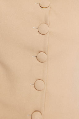 Vizon Fitted Dugmeli Crop Dokuma Yelek TWOSS21YE0009